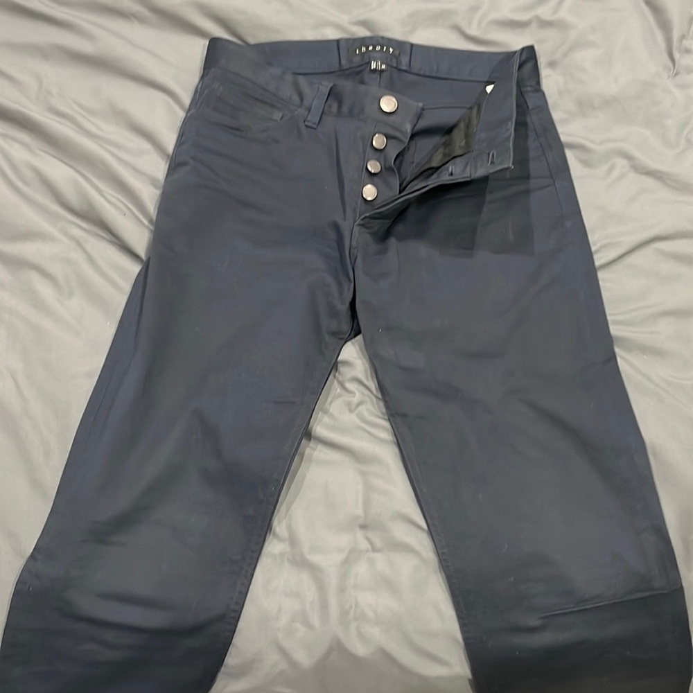 Navy Theory pants.